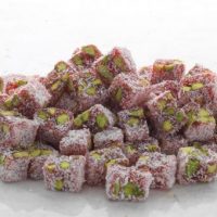 Buy Hard Consistency Turkish Delight with Pistachio and Pomegranate Covered by Coconut Hard Consistency Turkish Delight with Pistachio and Pomegranate Covered by Coconut