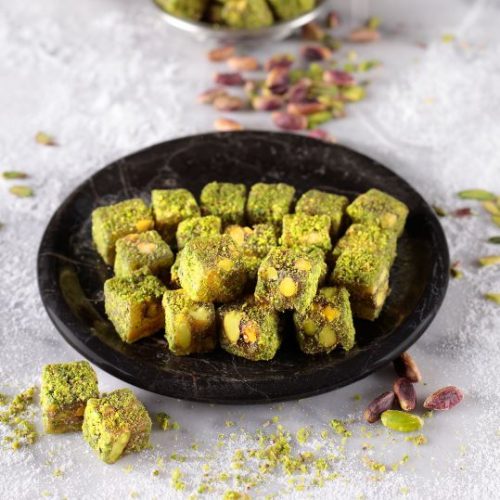 Double Roasted Pistachio Filled Extra Pistachio Coated Turkish Delight