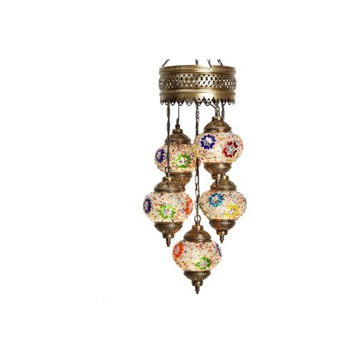 Mosaic Lamp, 5 Pendants Light Stars