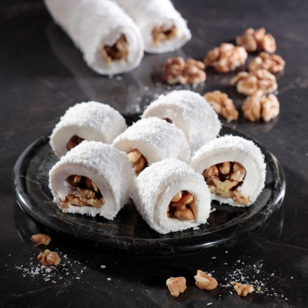 Walnut Filled Coconut Covered Turkish Delight