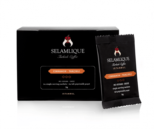 Selamlique Cinnamon Turkish Coffee Sachets Packs of 24