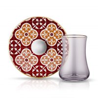 Claret Red Tea Glass Set (12 Pcs)