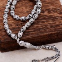 Filigree Embroidered Craftsman Design Silver Rosary 284