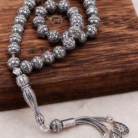 Filigree Embroidered Craftsman Design Silver Rosary 286