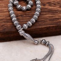Filigree Embroidered Craftsman Design Silver Rosary 288