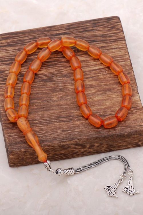 Master Work Capsule Cut Squeezing Amber Rosary 252