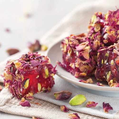 Rose Petals Covered Turkish Delight