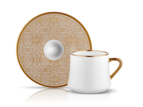 Sufi Tea / Coffee Set of 6 Cup Gold (12 Pcs)