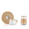 Sufi Coffee Set of 6+6 Cup Gold (18 Pcs)