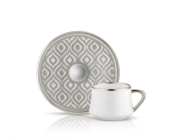 Sufi Coffee Set of 6 Cup Platinum (12 Pcs)