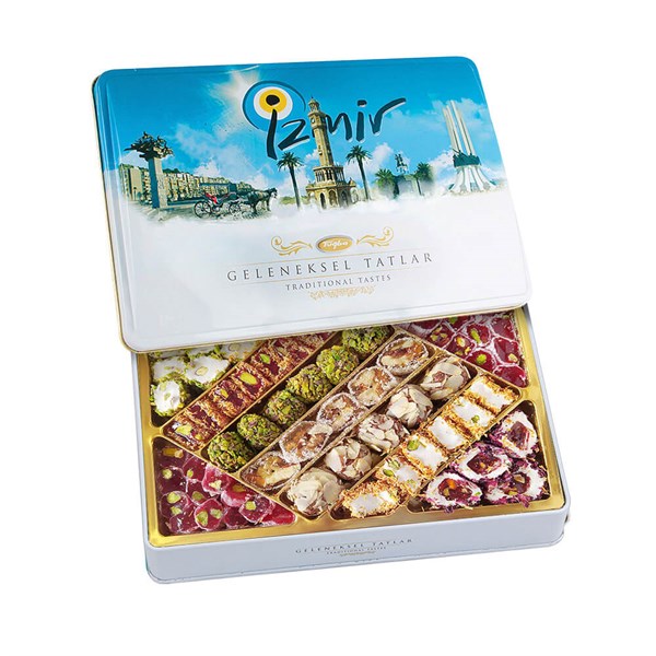 Traditional Turkish Delight in Metal Box, 19.04oz - 540g (İzmir)