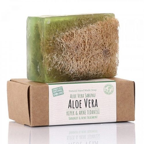 Turkish Natural Handmade Soap Aloe Vera with Organic Zucchini Fiber