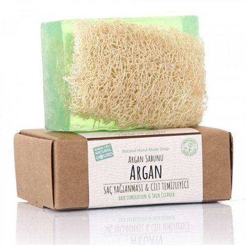 Turkish Natural Handmade Soap Argan with Organic Zucchini Fiber