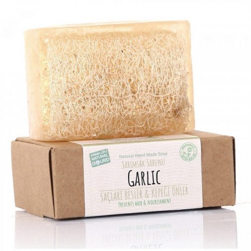 Turkish Natural Handmade Soap Garlic with Organic Zucchini Fiber