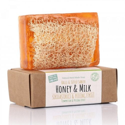 Turkish Natural Handmade Soap Honey&Milk with Organic Zucchini Fiber