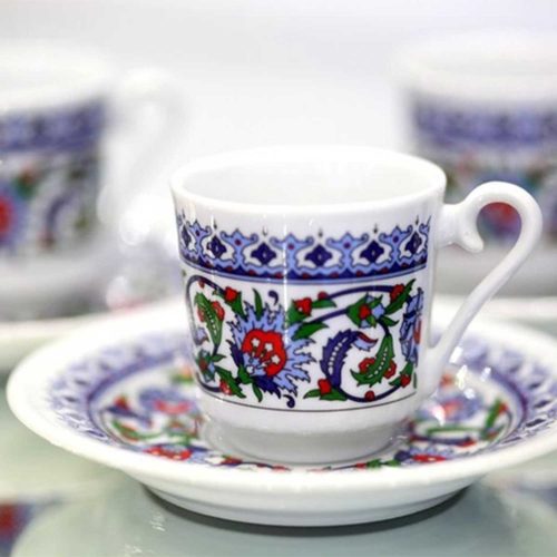 Topkapı Porcelain Turkish Coffee Cup Set (6 cup)