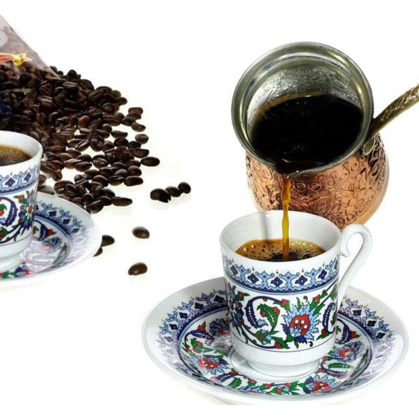Topkapı Porcelain Turkish Coffee Cup Set (6 cup)