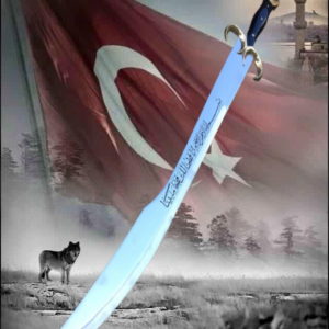 Hand Made Turkish star and crescent Sword 80 cm