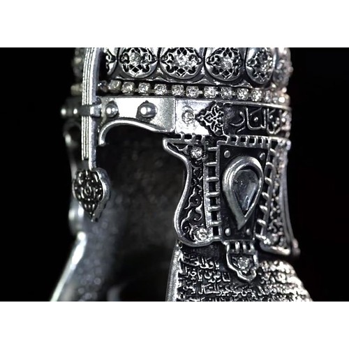 Ottoman Armored Warrior Silver Color Trinket 35 cm