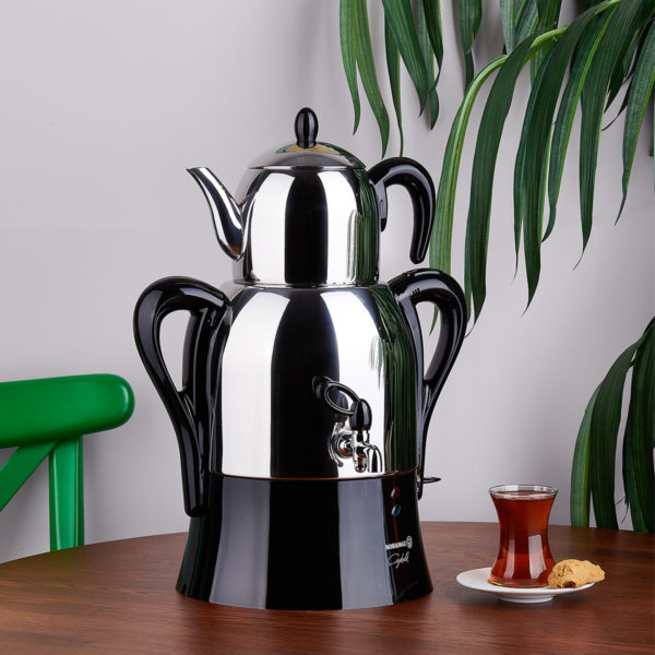 Korkmaz Çaykolik Black Stainless Turkish Teapot