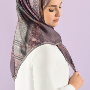 Digital Printed Twill Fabric Hijab Mink Lilac