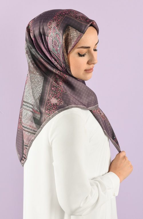 Digital Printed Twill Fabric Hijab Mink Lilac