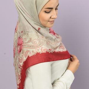 Printed Hijab Maroon