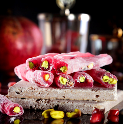 Pomegranate Flavored Turkish Delight with Pistachio 450 g