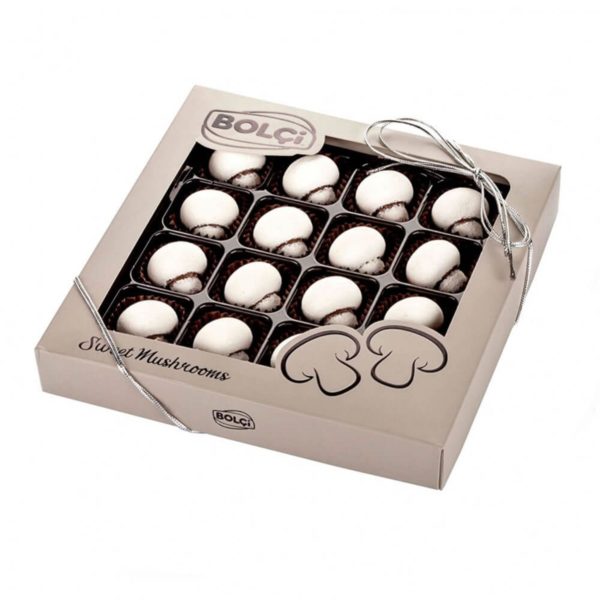 White Mushroom Chocolate Dragee 250gr 16 Pieces